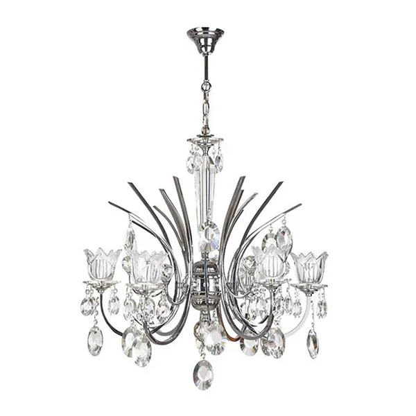 لوستر فلزی چشمه نور 6 شعله مدل H2607/6C کروم