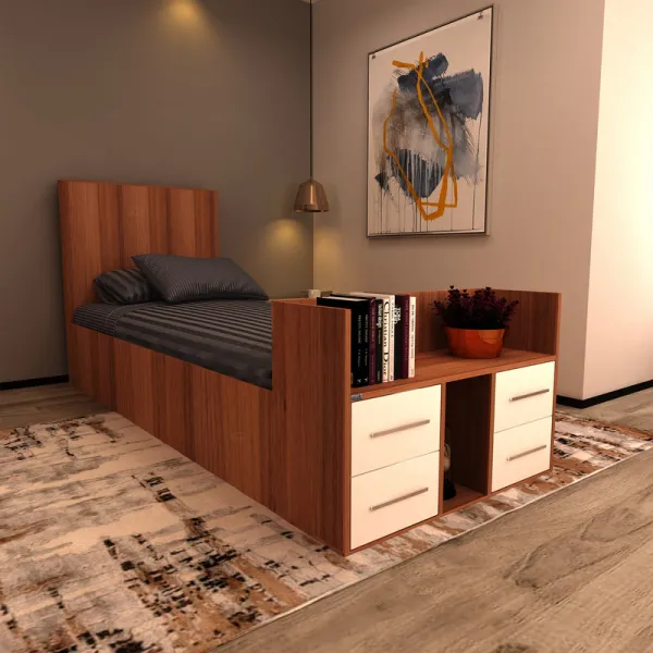 تخت خواب یک نفره اعیان مدل FH362 سایز 90x200