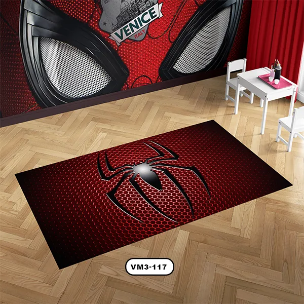 فرش دستیکور مدل مرد عنکبوتی