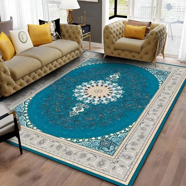کاور فرش فیروزه ای نگین ترمه مدل 325