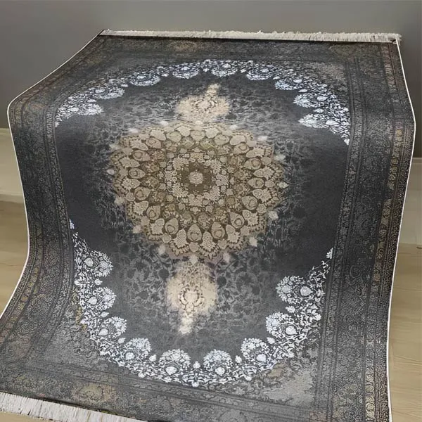 کاور فرش مخمل طوسی نگین ترمه مدل 329