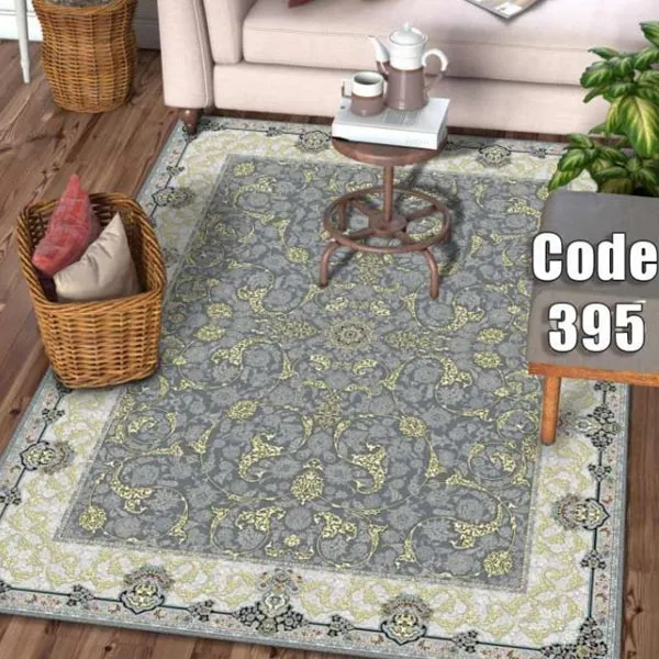 کاور فرش طوسی نگین ترمه مدل 395