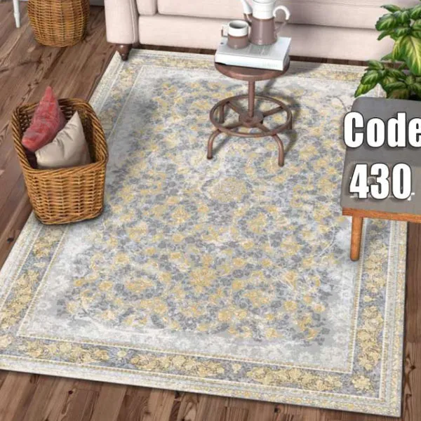 کاور فرش سنتی طوسی نگین ترمه مدل 430