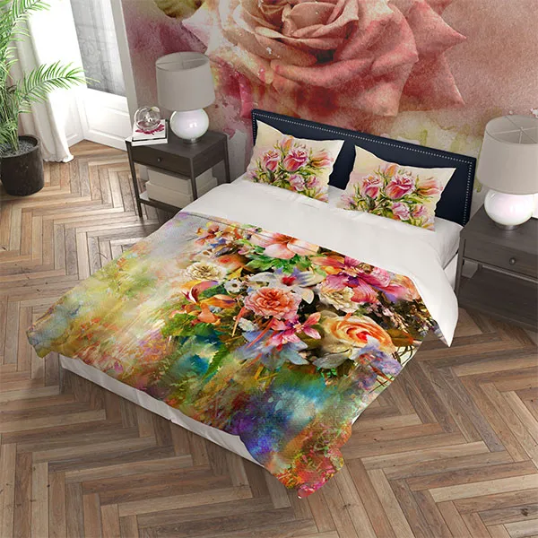 ست روتختی گل‌دار دونفره دستیکور مدل N450