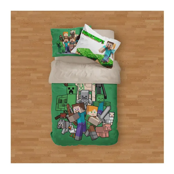 ست روتختی کارتونی دستیکور مدل VM3-217 MINECRAFT04