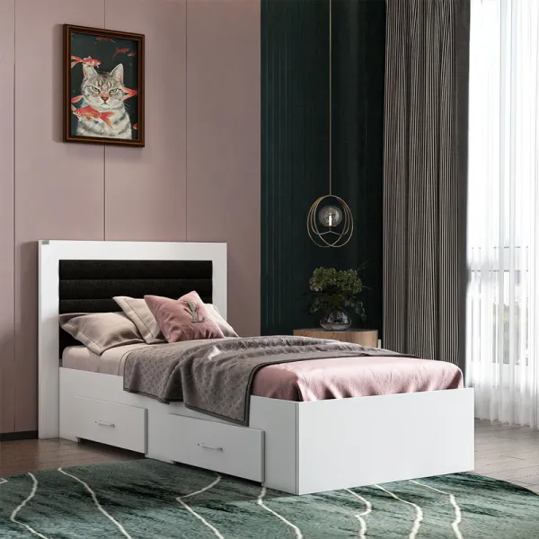 تخت خواب یک نفره اعیان مدل FH832 سایز 90x200