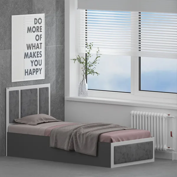 تخت خواب ملامینه یک نفره اعیان مدل FH960 سایز 90x200