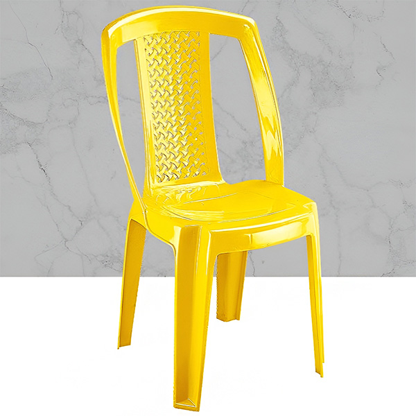 صندلی پلاستیکی بدون دسته ناصر پلاستیک مدل 805 در رنگ زرد