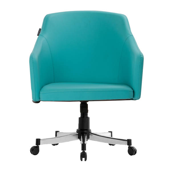 صندلی کارمندی رایانه صنعت K930 از زاویه رو به رو مشخص است و به رنگ آبی می باشد.