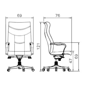 ابعادصندلی مدیریتی رایانه صنعت مدل M906