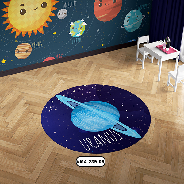 فرش دستیکور مدل سیاره اورانوس