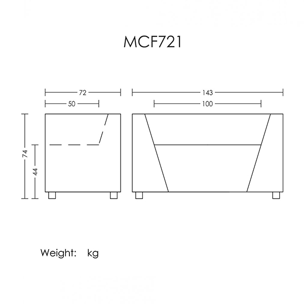 مبل دو نفره آرتمن مدل MCF-721