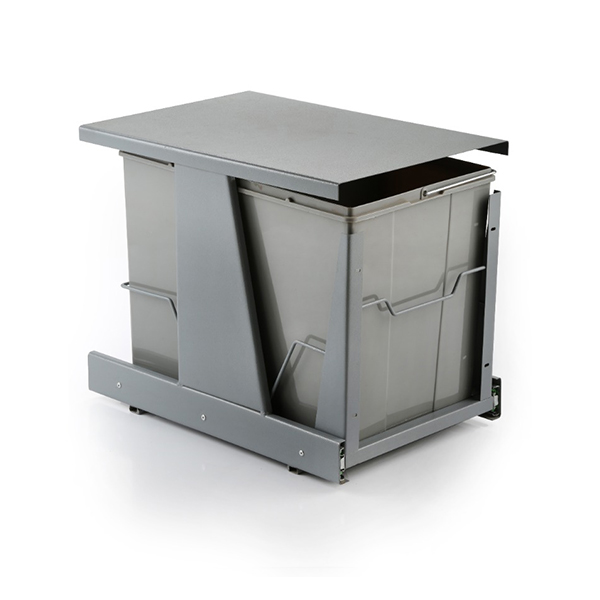 سطل زباله دوقلو 25 لیتری نصب به درب ثامن صنعت مدل S8015