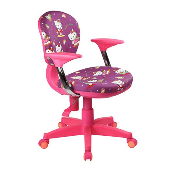 صندلی کودک راحتیران مدل F105 دارای روکش صورتی رنگ و پایه های پنج پر