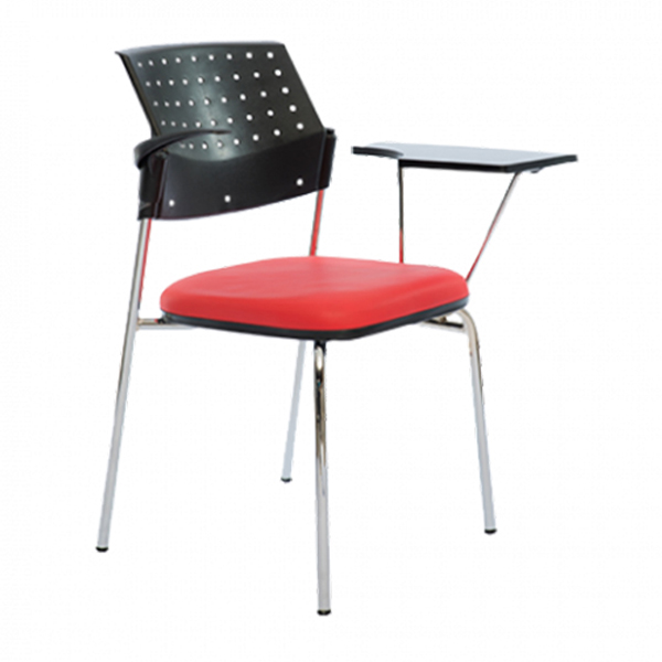 صندلی آموزشی F802P راد سیستم که دارای نشیمن تشک دار به رنگ قرمز می باشد.