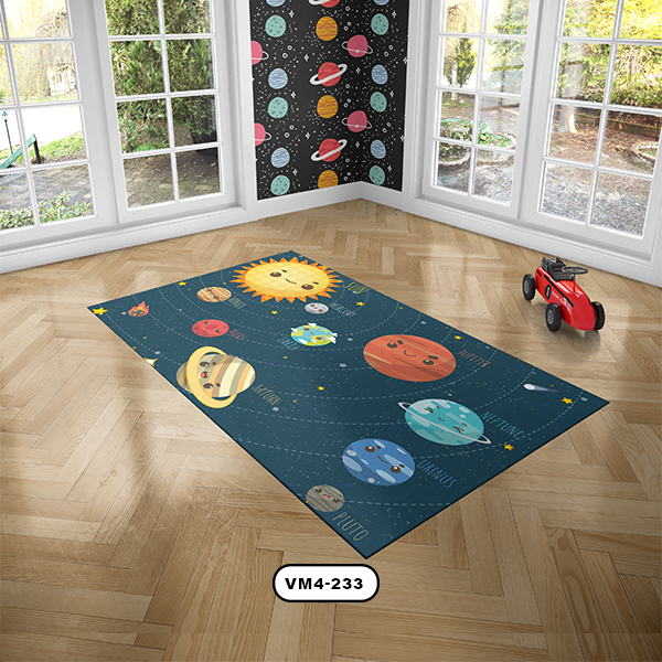 فرش دستیکور مدل سیاره