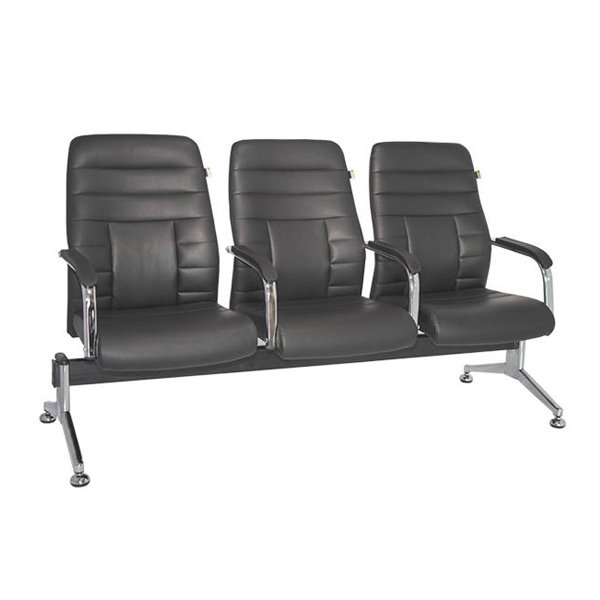 صندلی انتظار راحتیران مدل W1151دارای روکش مشکی رنگ می باشد و به تعداد سه نفره ساخته شده است.