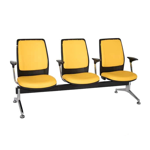 صندلی انتظار راحتیران مدل WF605به تعداد سه نفره می باشد و دسته های فلزی با آبکاری کروم دارد.