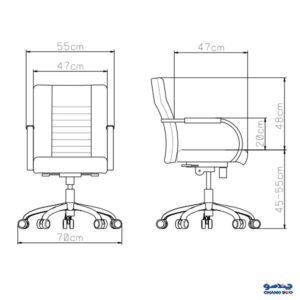 ابعاد صندلی کارمندی تراست مدل KAMO M