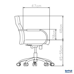 ابعاد صندلی کارمندی تراست مدل KARIZ E