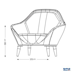 ابعاد مبل اداری تراست مدل MAVI تکنفره