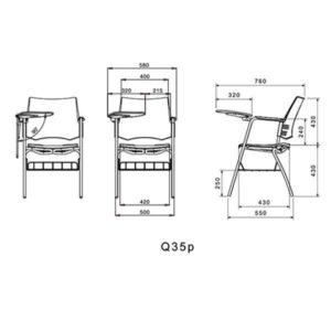 ابعاد صندلی آموزشی لیو مدل Q35p