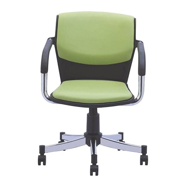 صندلی کارمندی رایانه صنعت مدل ماکان K915 به رنگ سبز و دارای پایه پنج پر و دو دسته می باشد.