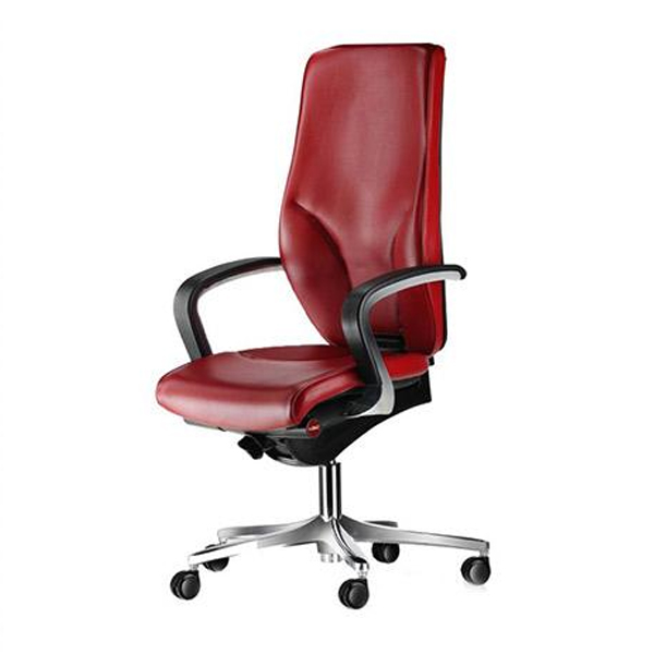 صندلی کارشناسی رایانه صنعت مدل کسری B904 با روکش از جنس چرم و به رنگ زرشکی است.