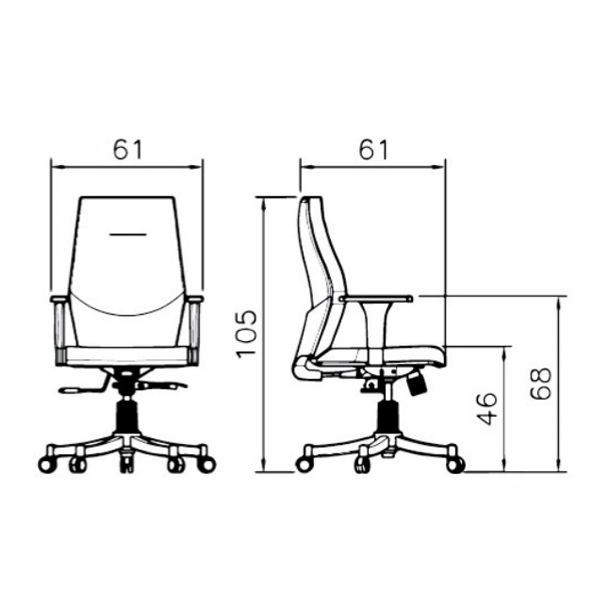 عکس صندلی کارمندی رایانه صنعت گلدیس k918 که شامل ابعاد آن می باشد.