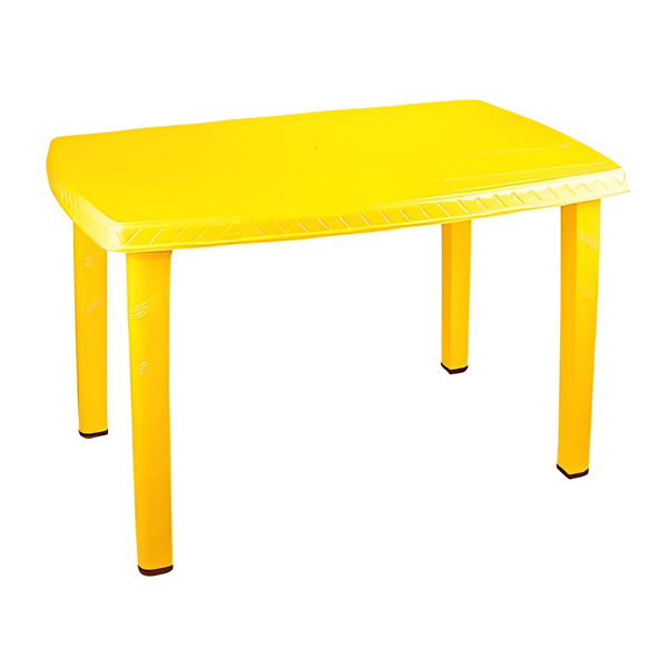 میز ناصر پلاستیک مدل 821 با فرم مستطیل و رنگ زرد