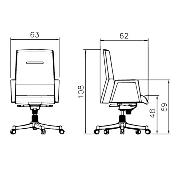 ابعاد صندلی مستحکم کارشناسی رایانه صنعت مدل دنیز B933 استاندارد است و در فضاهای اداری مورد استفاده قرار می گیرد