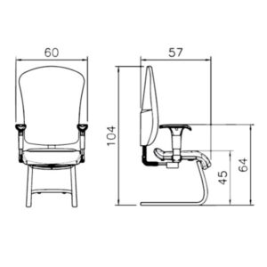 ابعاد صندلی کنفرانسی رایانه صنعت مدل بتا C912