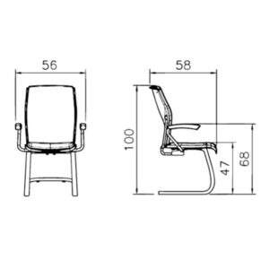 ابعاد صندلی کنفرانسی رایانه صنعت مدل رویال C916c استاندارد است و می توان در جلسات و کنفرانس ها از این مدل صندلی استفاده نمود