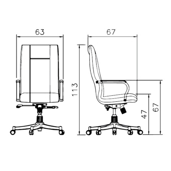 ابعاد صندلی مدیریتی رایانه صنعت مدل زیگما M903 استاندارد است و می توان با خیالی آسوده از این صندلی استفاده کرد