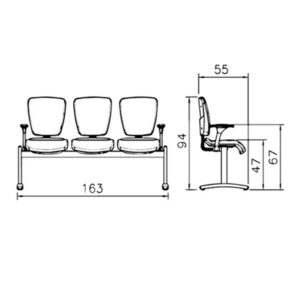 صندلی انتظار ونوس w914 رایانه صنعت بسیار استاندارد است و در فضاهای مختلفی می توان از این صندلی استفاده کرد