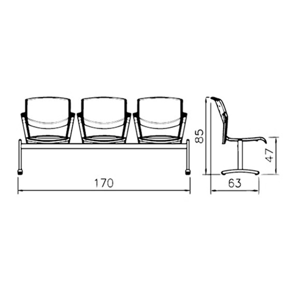 ابعاد صندلی انتظار ماکان برند نیلپر صندلی انتظار رایانه صنعت مدل W915p3x بسیار استاندارد است و می توان در فضاهای اجتماعی مختلف از این صندلی استفاده نمود