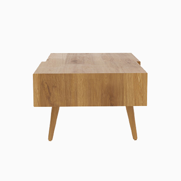 میز جلو مبلی چوبی نیلپر مدل هنزا از عرض نمایش داده شده است که همانطورکه ملاحظه می شود این میز ساختاری شیک و متناسب دارد که می توان با استفاده از آن به راحتی از مهمان پذیرایی نمود و جلوه ای نو به فضای مورد نظر بخشید