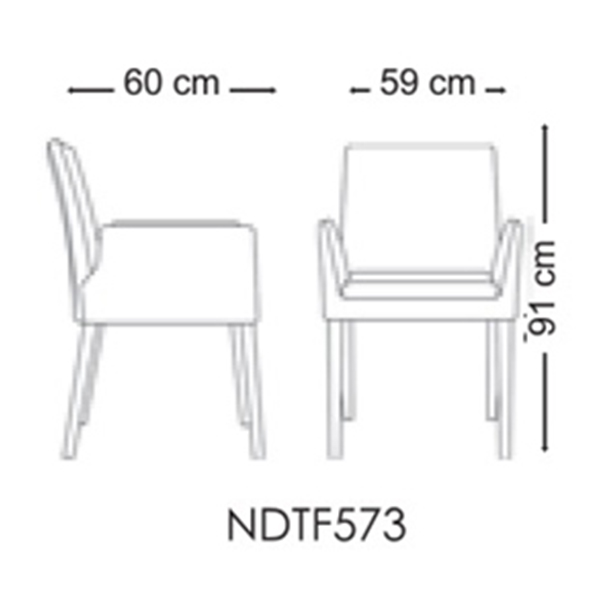 ابعاد صندلی مدل زولا 573 برند نیلپر