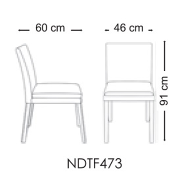 ابعاد صندلی نیلپر مدل زولا 473 استاندارد است و می توان در فضاهای مختلفی از این صندلی استفاده کرد