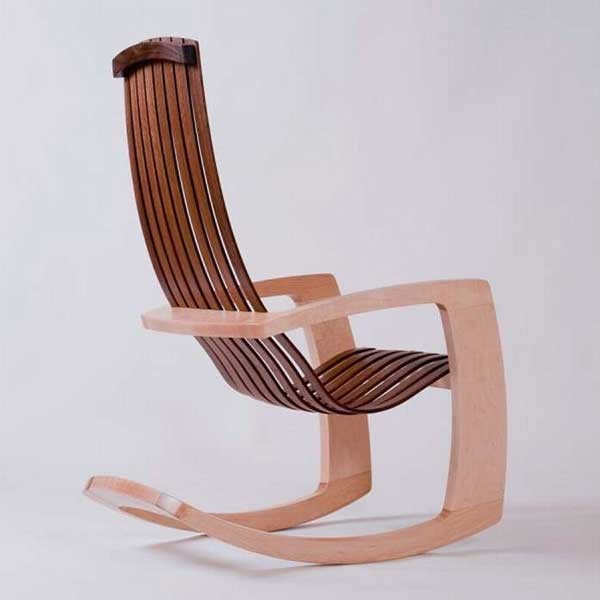 صندلی راک چوبی طراحی شده به صورت ارگونومی با ساختار بسیار جذاب