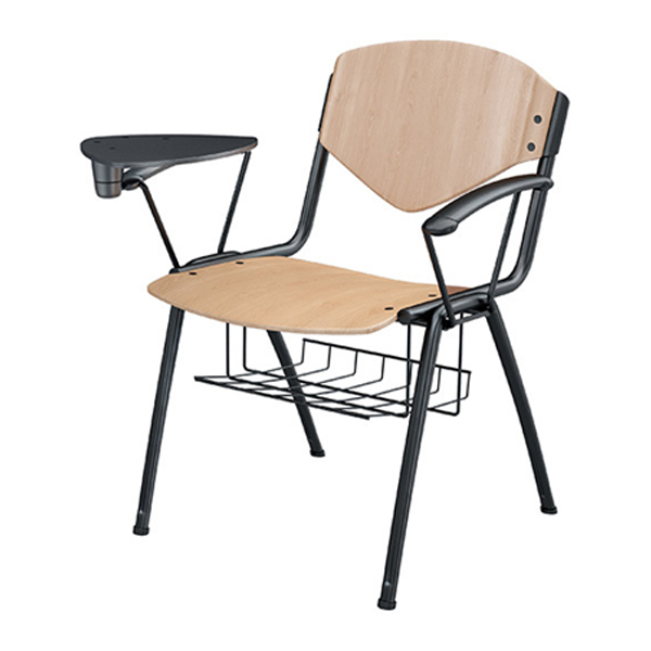 صندلی آموزشی اروند مدل ۲۳۴۰ دارای کف و پشت ساخته شده از چوب فرم داده شده می باشد که دسته تحریر نیز دارد.