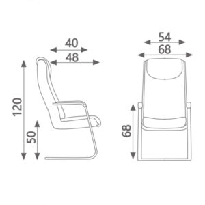 ابعاد صندلی کنفرانس اروند مدل 3310H