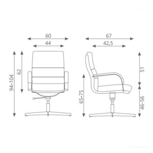 ابعاد صندلی کنفرانس اروند مدل 5710