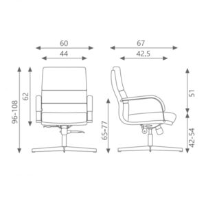 ابعاد صندلی کنفرانس اروند مدل 5711