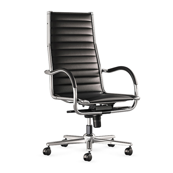 صندلی مدیریتی اروند مدل ۶۰۱۴ دسته های منحنی شکل دارد و روکشی از جنس چرم برای آن در نظر گرفته شده و ظاهری ساده دارد.