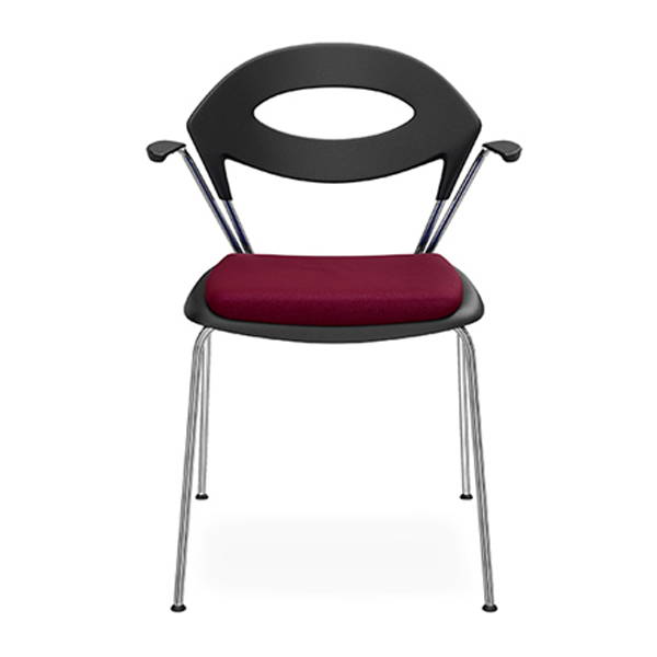مدل دسته دار صندلی ثابت اروند مدل ۳۷۱۰ می باشد که نشیمنی با روکش قرمز رنگ و دو دسته در طرفین دارد.