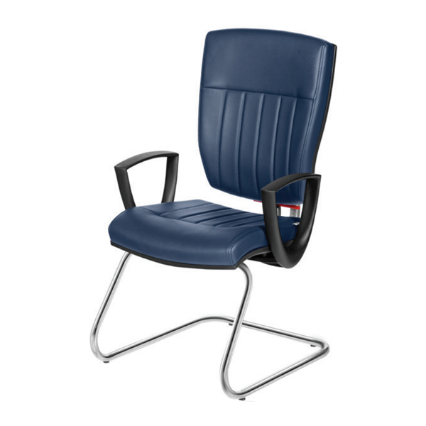 صندلی کنفرانسی PONTE داتیس مدل CP747Pدارای روکشی آبی رنگ و پایه های یو شکل است. این صندلی دو دسته در طرفین خود دارد.