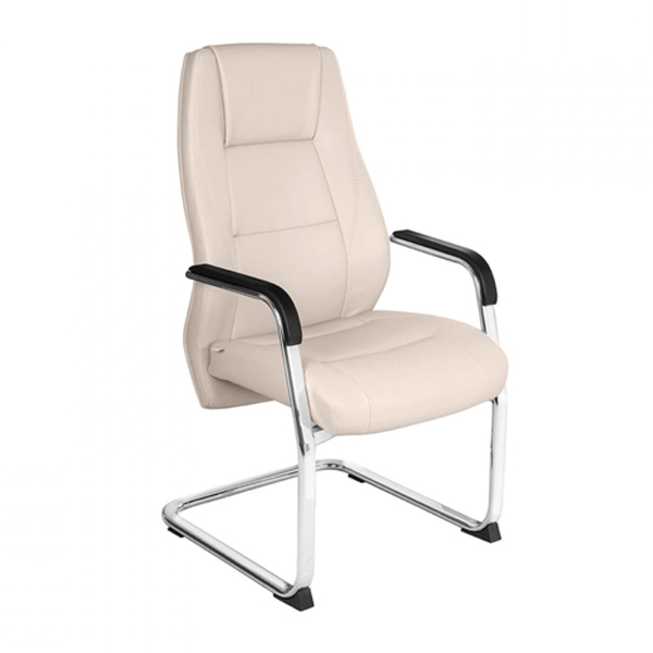 صندلی کنفرانسی SKY داتیس مدل CS870دارای پایه های یو شکل است که دو دسته در طرفین و روکشی کرم رنگ دارد.