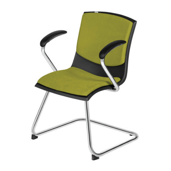 صندلی کنفرانس VENTO داتیس مدل CV355 دارای پایه های کروم و تشک در کف و پشت به رنگ سبز می باشد. این محصول دارای پایه ثابت یو شکل است.
