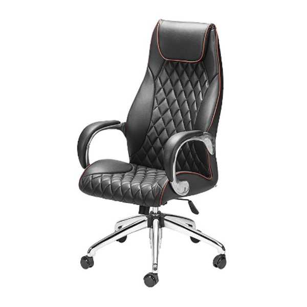 صندلی مدیریتی LUX داتیس مدل ML850دارای پایه های پنج پر است که دو دسته در طرفین و روکشی مشکی رنگ دارد.